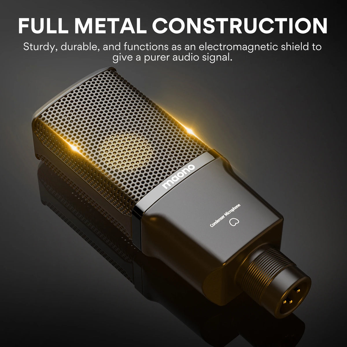 PM500T XLR Condenser Microphone 34mm Large Diaphragm Microphone Cardioid Studio Mic for Recording,Podcasting,Streaming,DJ