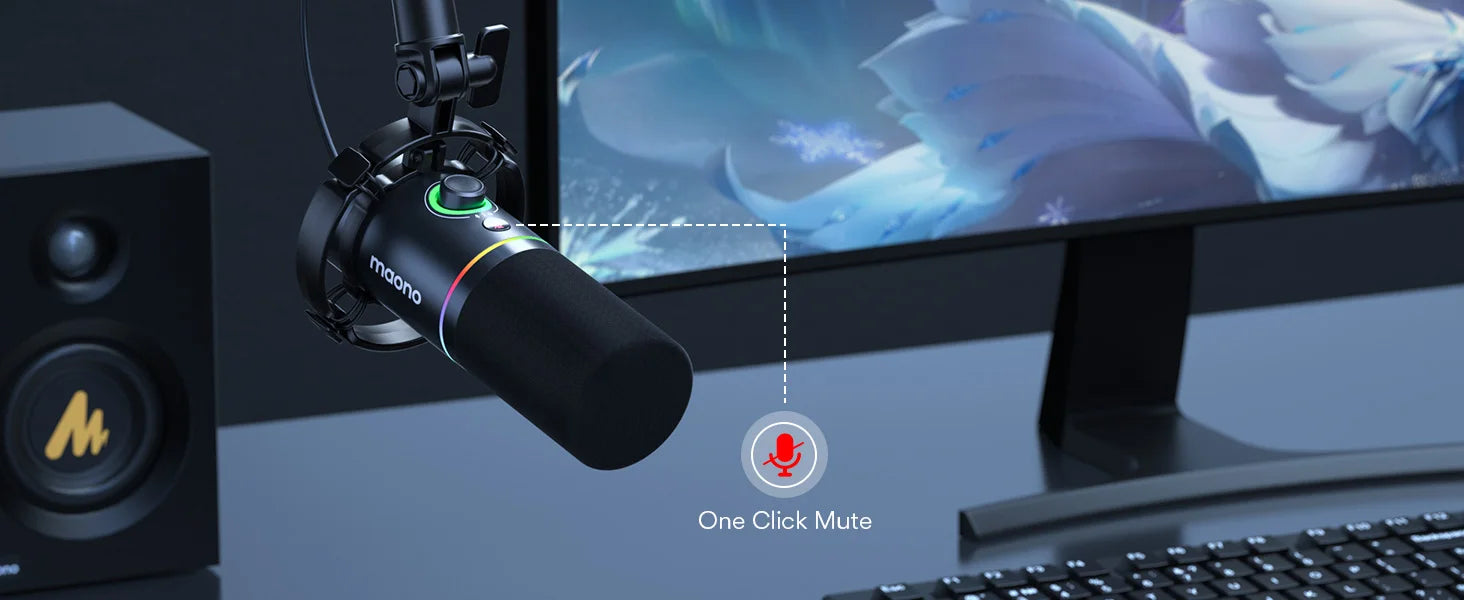 PD200X XLR/USB Dynamic Microphone for Gaming Recording Streaming Youtube Metal Mic with Software Tap-to-Mute Gain Knob