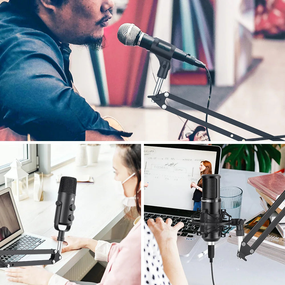 MAONO BA20 Microphone Suspension Boom Scissor Arm Stand for Professional Podcast Streaming Youtube Microphone
