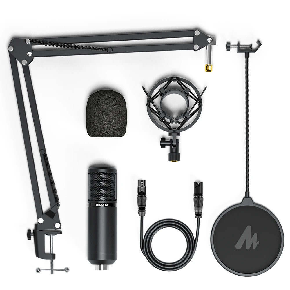 PM320S XLR Condenser Microphone Kit Professional Cardioid Vocal Studio Recording Mic for Streaming Voice Over Home-Studio