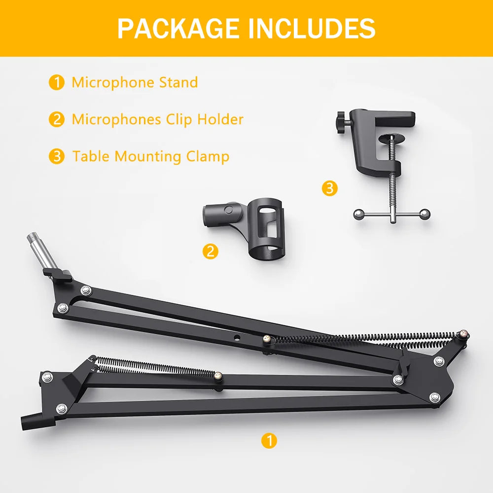 MAONO BA20 Microphone Suspension Boom Scissor Arm Stand for Professional Podcast Streaming Youtube Microphone