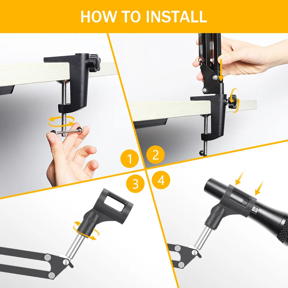 MAONO BA20 Microphone Suspension Boom Scissor Arm Stand for Professional Podcast Streaming Youtube Microphone