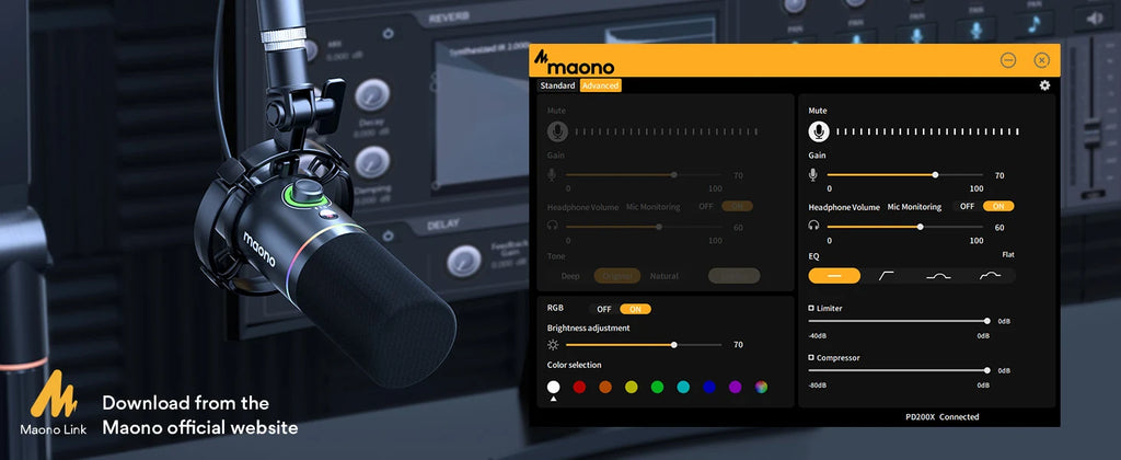 PD200X XLR/USB Dynamic Microphone for Gaming Recording Streaming Youtube Metal Mic with Software Tap-to-Mute Gain Knob