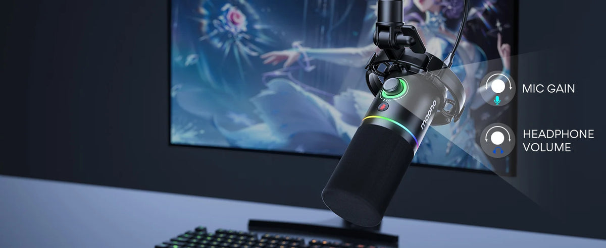PD200X XLR/USB Dynamic Microphone for Gaming Recording Streaming Youtube Metal Mic with Software Tap-to-Mute Gain Knob