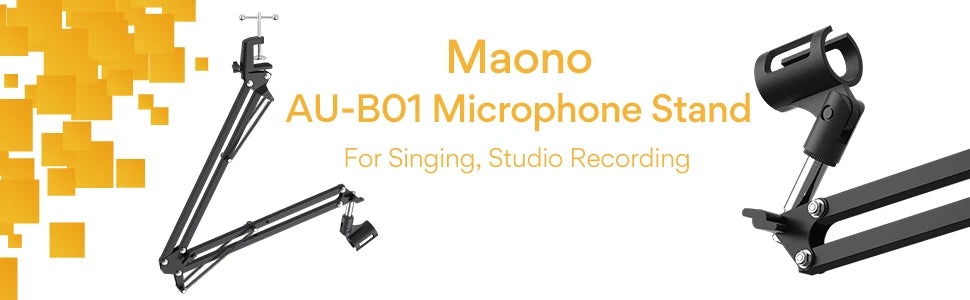 MAONO BA20 Microphone Suspension Boom Scissor Arm Stand for Professional Podcast Streaming Youtube Microphone