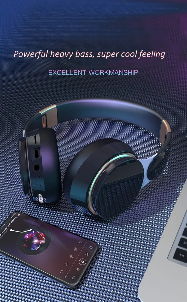 Wireless TV Headphones Bluetooth 5.0 USB Adaptor Stereo Headset Foldable Helmet Earbuds with Mic for Samsung TV PC Music