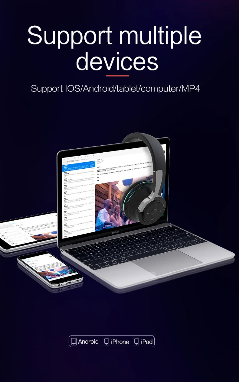 Tv Bluetooth Wireless Headphones with Mic USB Adaptor Headset Noise Canceling Stereo Foldable Bass for TV Earphone