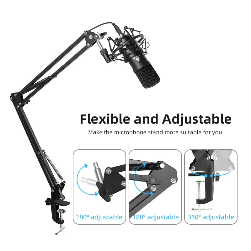 MAONO BA20 Microphone Suspension Boom Scissor Arm Stand for Professional Podcast Streaming Youtube Microphone