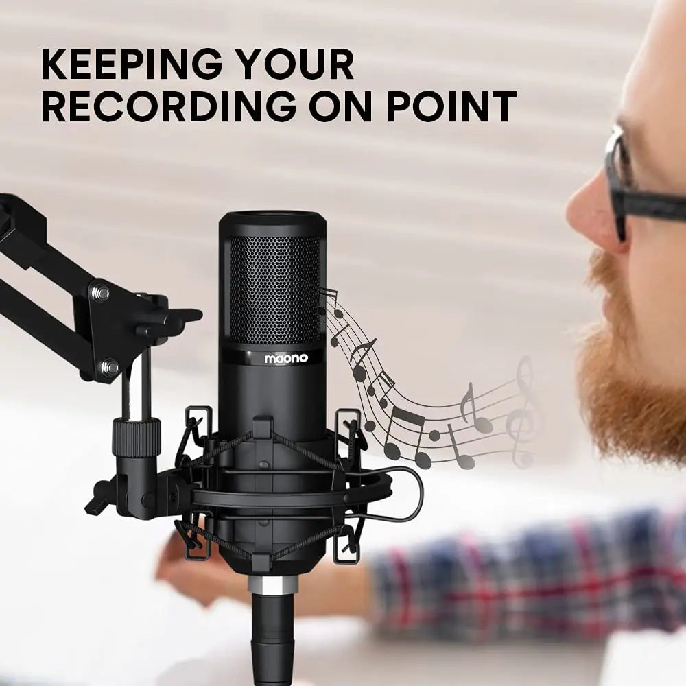 PM320S XLR Condenser Microphone Kit Professional Cardioid Vocal Studio Recording Mic for Streaming Voice Over Home-Studio