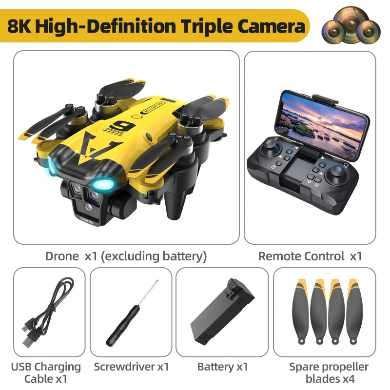 2026 B11 Pro WiFi FPV Drone - Dual 4K/1080P Camera, Wide-Angle HD, Altitude Hold, Foldable Quadcopter RC Helicopter Toy
