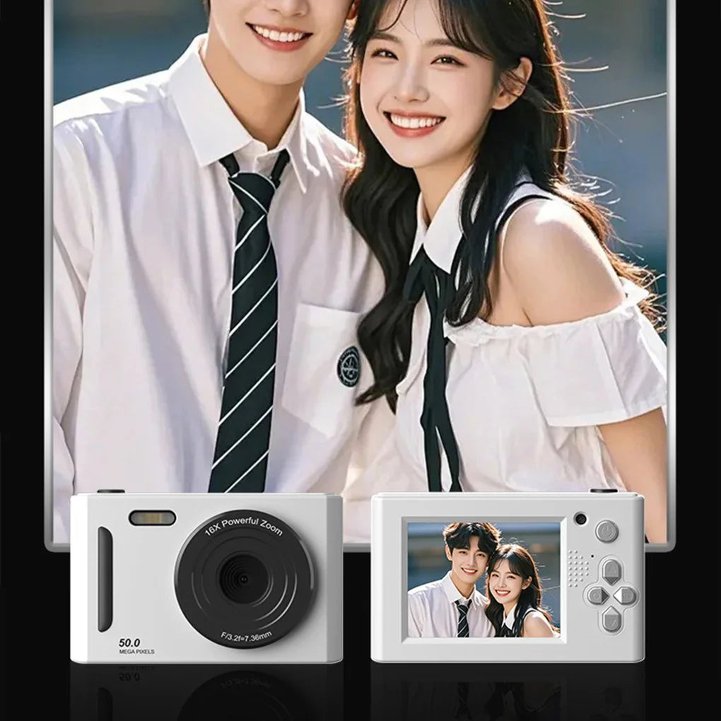 4K Digital Camera Dual Camera Flash 50 Million Hd Pixel Pixel Retro Ccd Portable Card Entry-level Camera Auto Focus