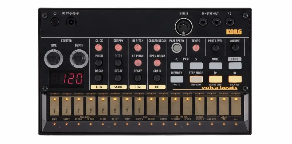 Korg Volca Beats Analog Rhythm Machine Electribe-Style Sequencer Peerless Beats Generated by Solid Analog Drum Sounds