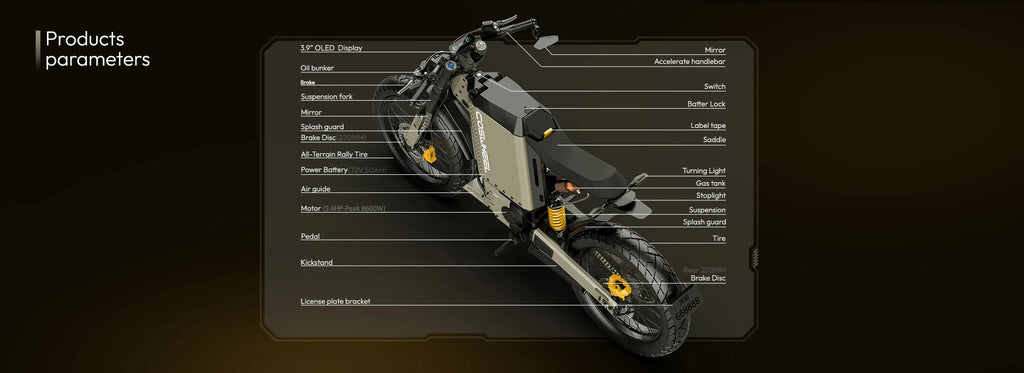 SLDBK Electric Motorcycles 12000W Peak Electric Bike New Adult Off Road Ebike Electric Dirt Bike 72V50AH Lithium Battery E-bike