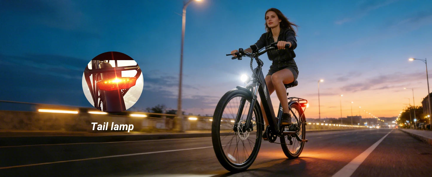 DYU C7 Adult Electric Bicycle 500W Motor 480WH Lithium Battery Electric Bike 7-speed City E bike，Max Speed 20MPH E-BIKE