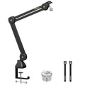 MAONO BA37 Microphone Boom Arm Heavy Duty Adjustable Metal Suspension Mic Stand Upgraded Desk Clamp 3/8" to 5/8" Screw Adapter