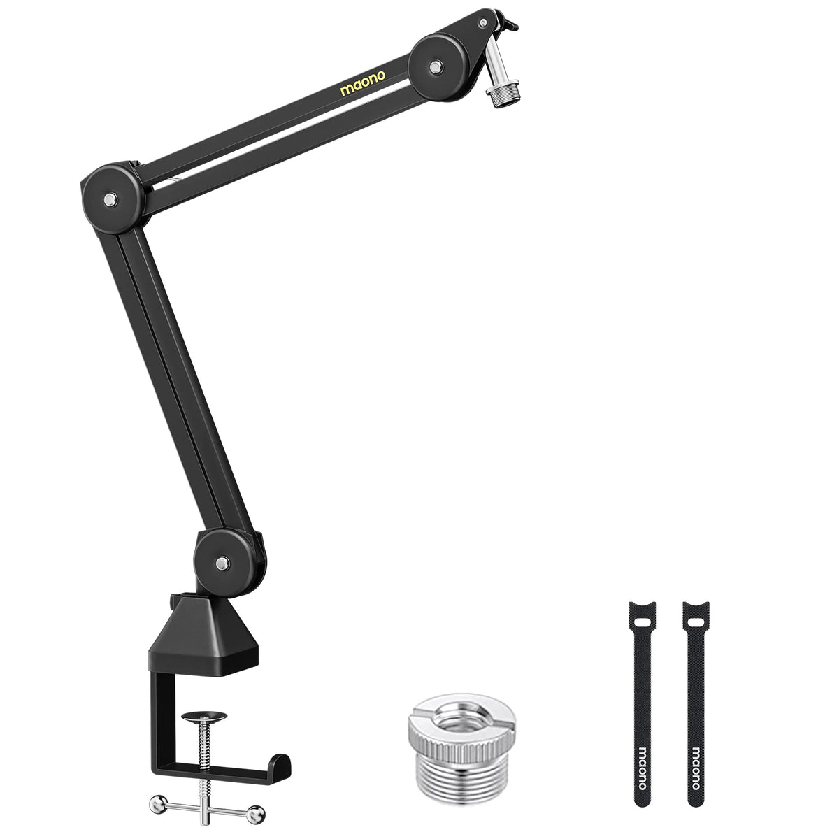 MAONO BA37 Microphone Boom Arm Heavy Duty Adjustable Metal Suspension Mic Stand Upgraded Desk Clamp 3/8" to 5/8" Screw Adapter