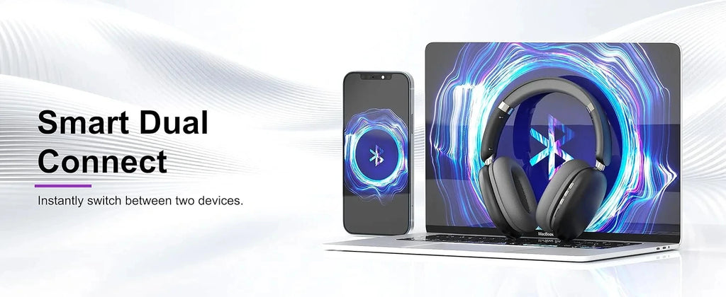 Wireless Bluetooth Headphones High-Resolution Audio Foldable Lightweight Deep Bass Long-Lasting Earphones