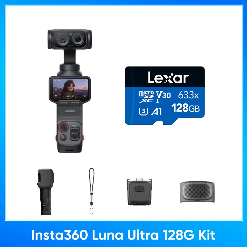 Insta360 Luna Ultra - 8K Vlogging Camera with Dual Lenses, 12× Zoom, 1" Sensor, Detachable 2" Touchscreen, Triple AI Chip