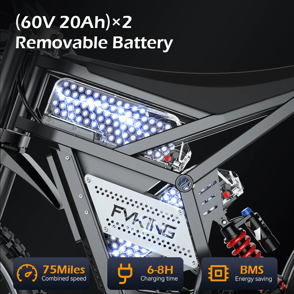 SLDBK E6 Ultra Electric Bike 6000W Peak Electric Dirt Bike 60V 30AH Battery 100km Speed 80Kmh Mountain Electric Motorcycle Adult