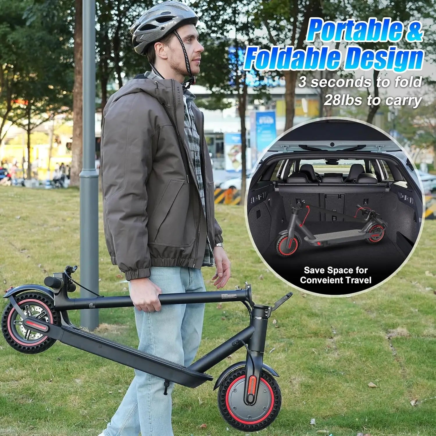 Electric Scooter with App for Adults 350W Motor 36V 5.2Ah Battery Up to 19 Miles Range Foldable E Scooter Solid Tire 8.5''
