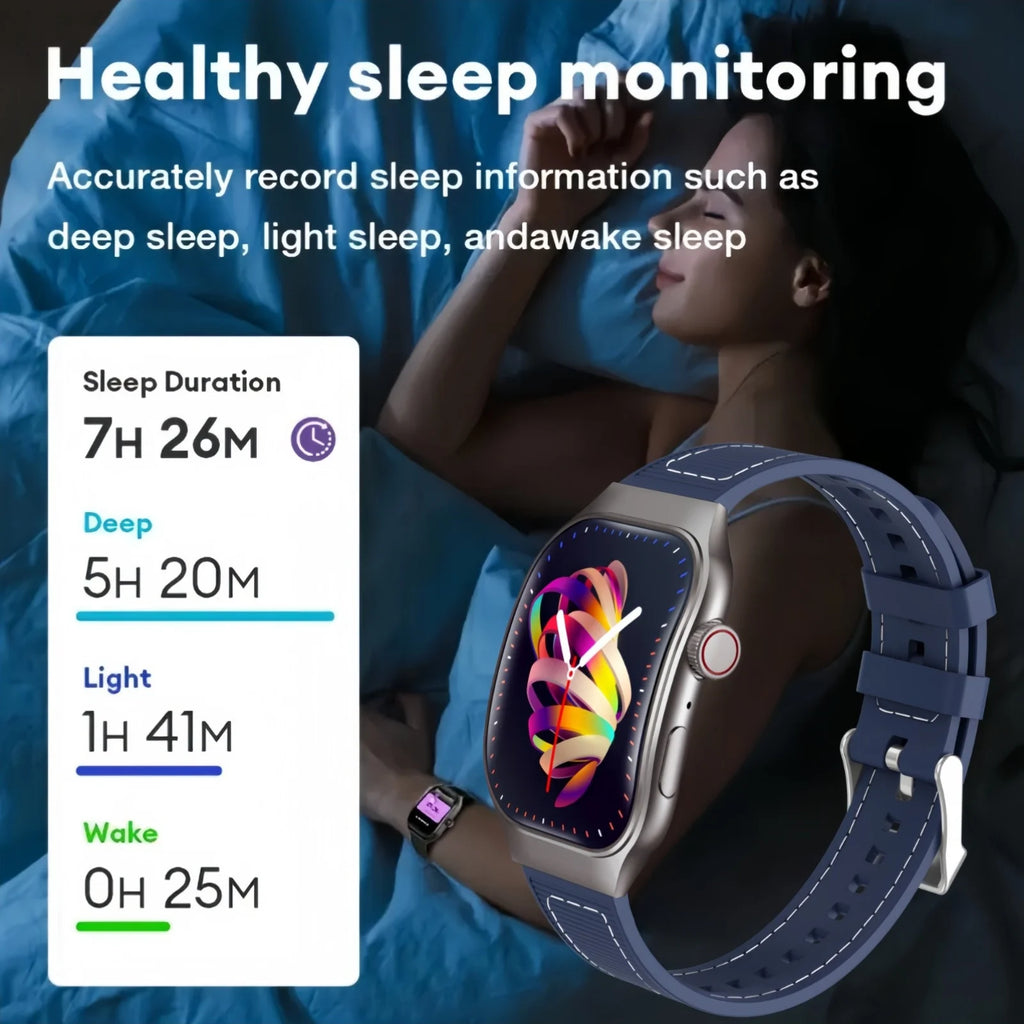 LAXASFIT New Slim Smart Watch Men's 2.01-inch AMOLED Curved Display Bluetooth Talk Sports Fitness Tracking Smartwatch Women's