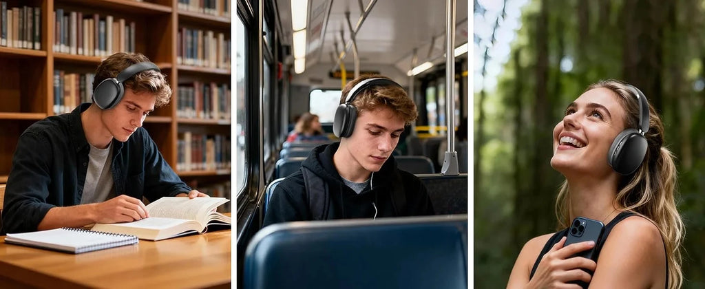 Wireless Bluetooth Headphones High-Resolution Audio Foldable Lightweight Deep Bass Long-Lasting Earphones