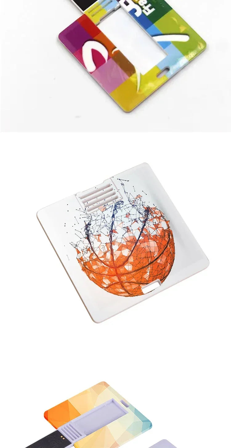 10pcs Custom Logo USB Flash Memory Card - Small Square Design, 8GB 16GB 32GB 64GB Options