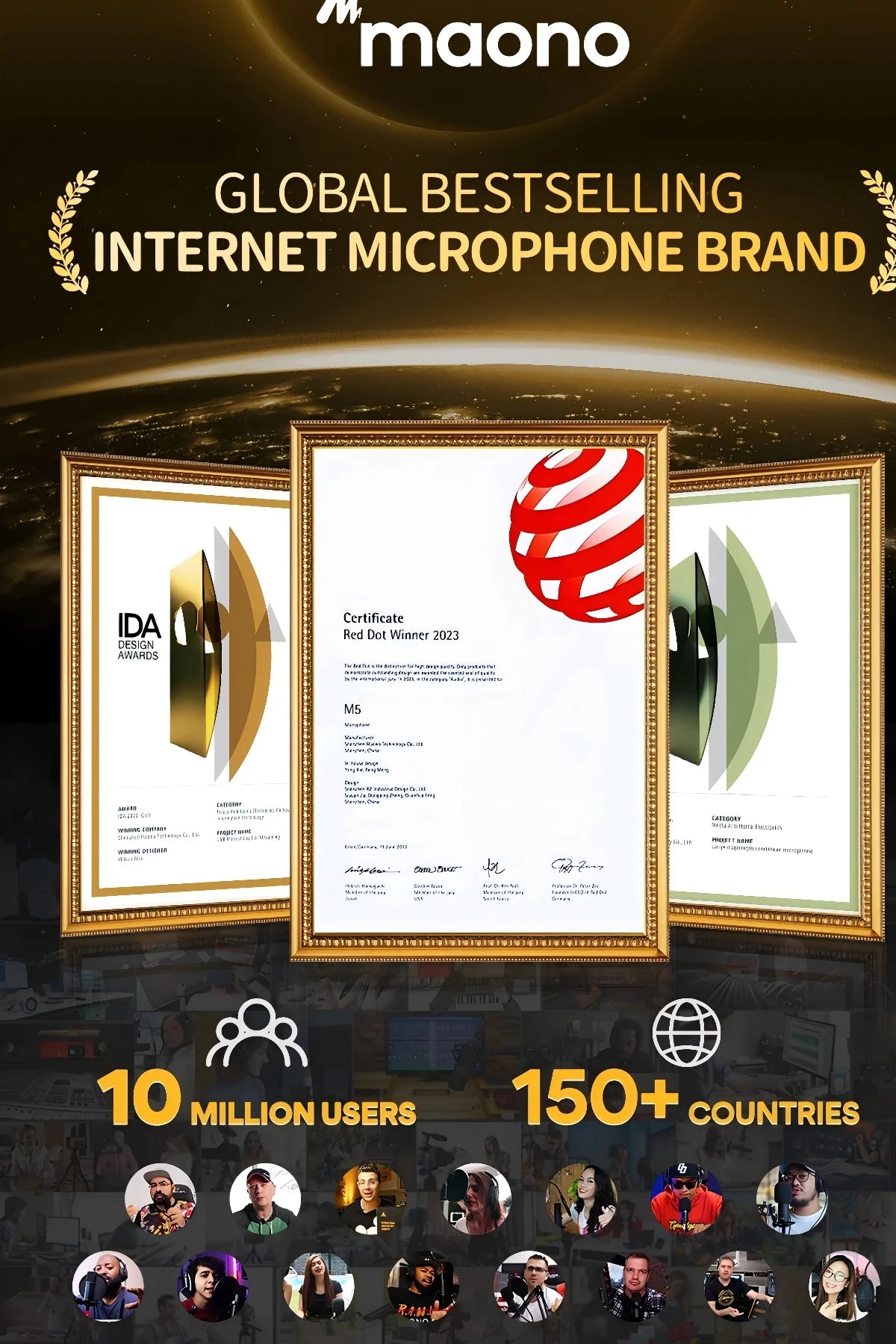 maono Gamerwave DGM20S USB Microphone Gaming Mic Condenser Mic RGB Mic Noise Canceling Mic with Mic Gain RGB Light One key mute
