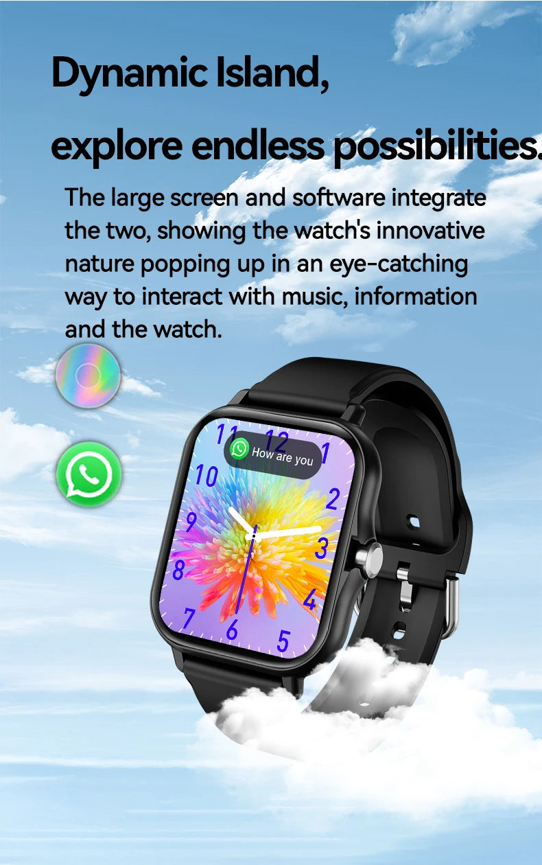 LAXASFIT New Smart Watch HD Display Answer Call Make Calls Message Preview Sport Modes Smartwatch DIY Dial Men Women