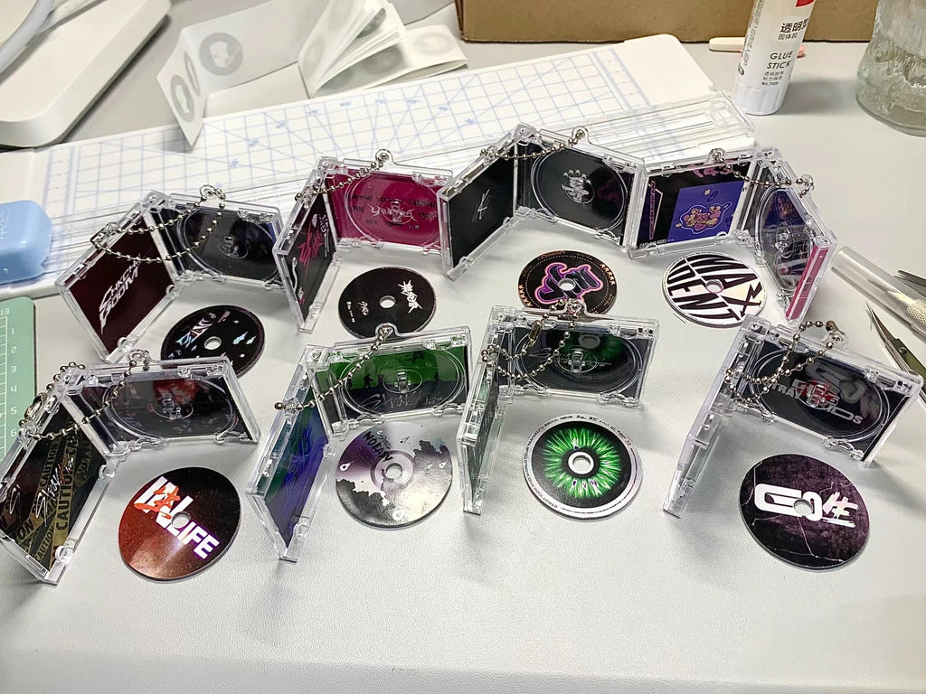 NFC mini CD label customization self-made CDs DIY high-appearance-value singer album keychain pendants as gifts