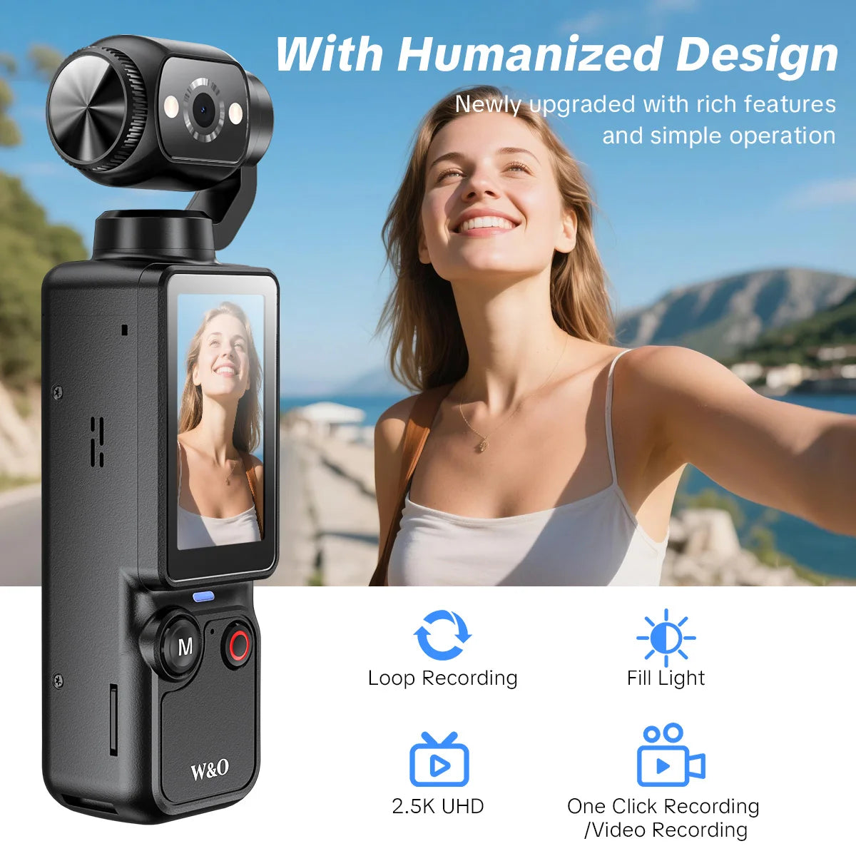 Portable Handheld Digital Camera, 1 Megapixel Resolution, 16x Digital Zoom, 2.5K Video Recording, 180° Rotating Lens, With Flash, Supports Night Shooting, Autofocus, Landscape/Portrait Modes, Supports 32GB Memory Cards, 2000