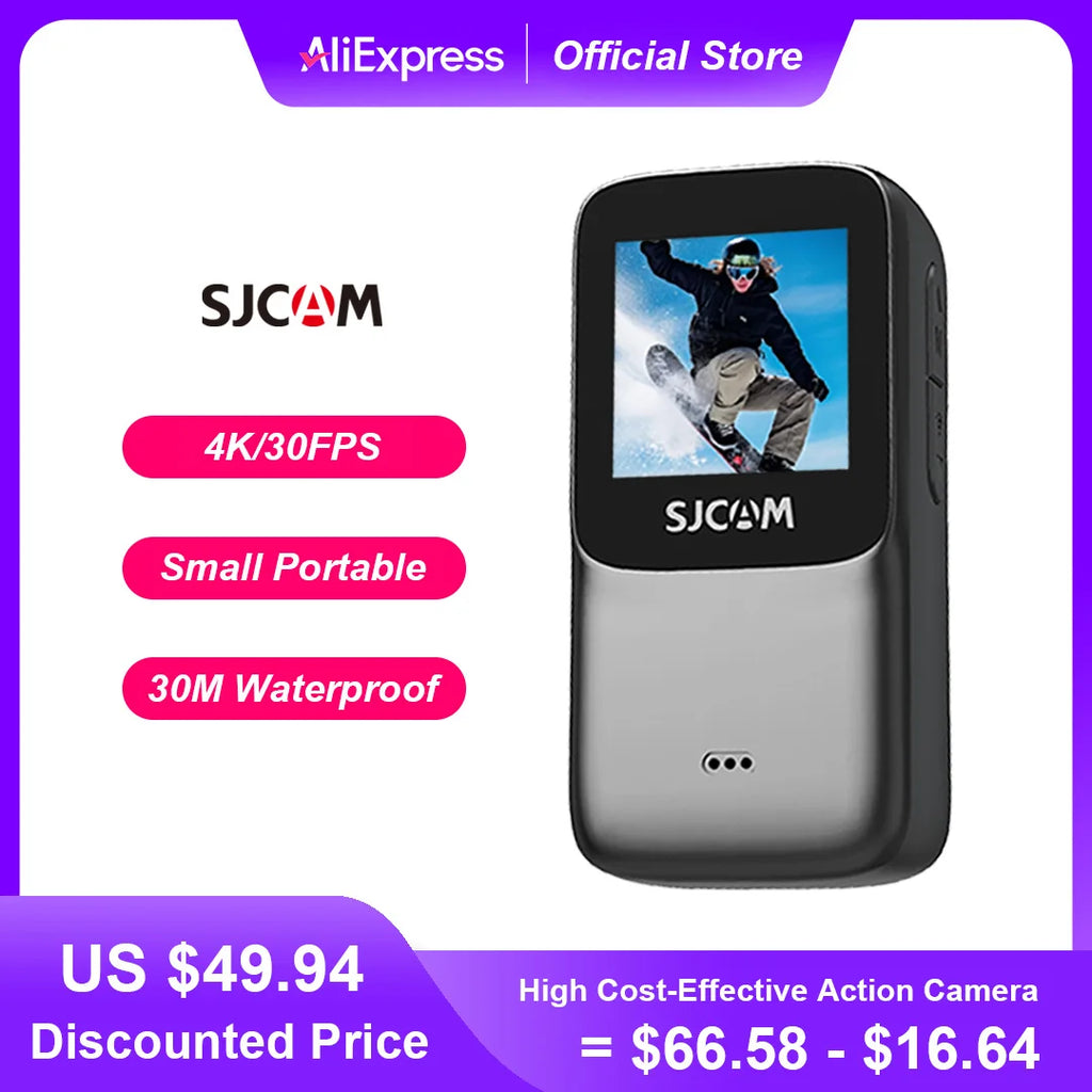 SJCAM C200 4K Waterproof Action Camera Gyro EIS Slow Motion 240fps 154° Wide Angle Ultra Light 84g 1.3" Screen
