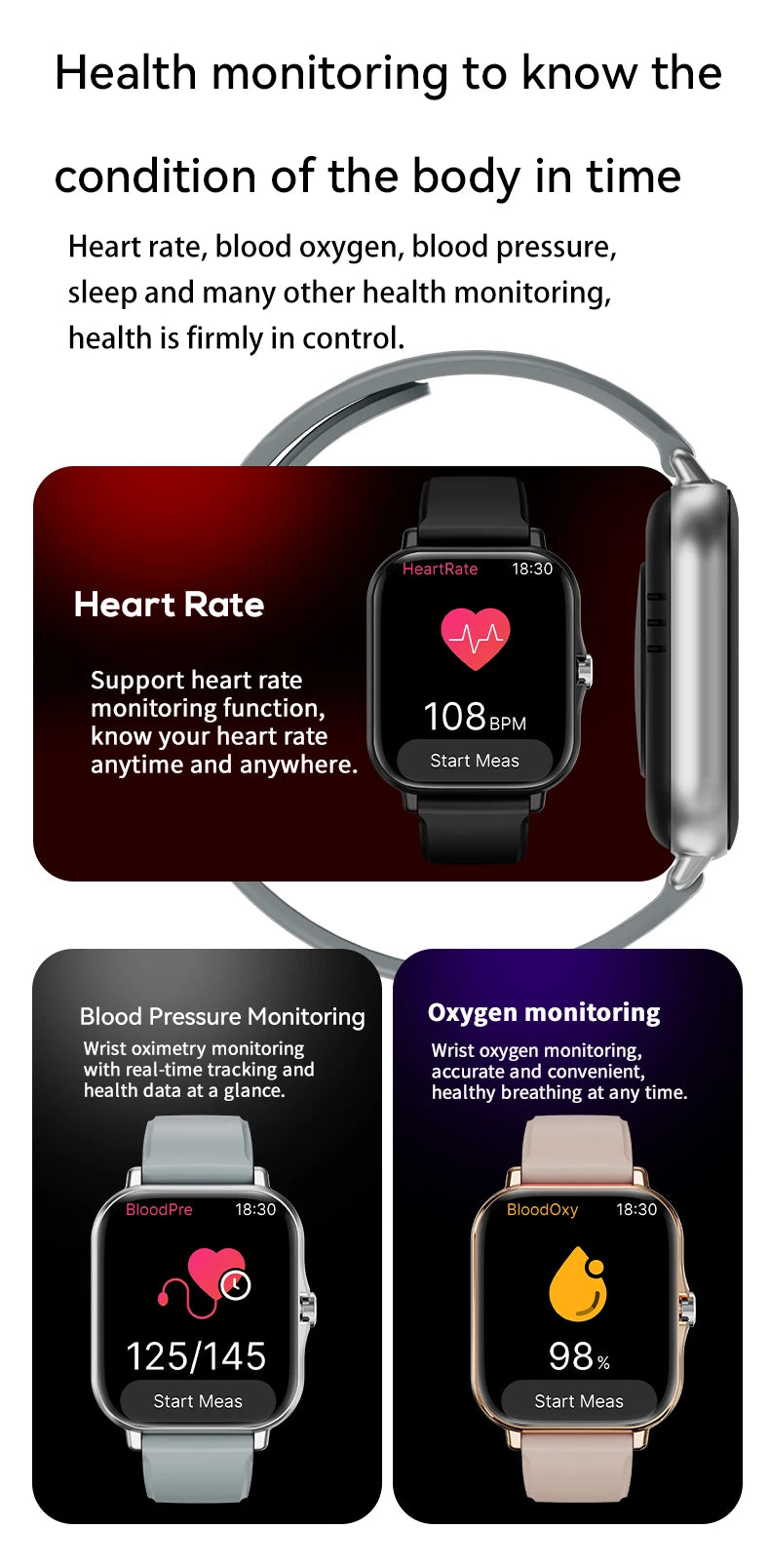 LAXASFIT New Smart Watch HD Display Answer Call Make Calls Message Preview Sport Modes Smartwatch DIY Dial Men Women