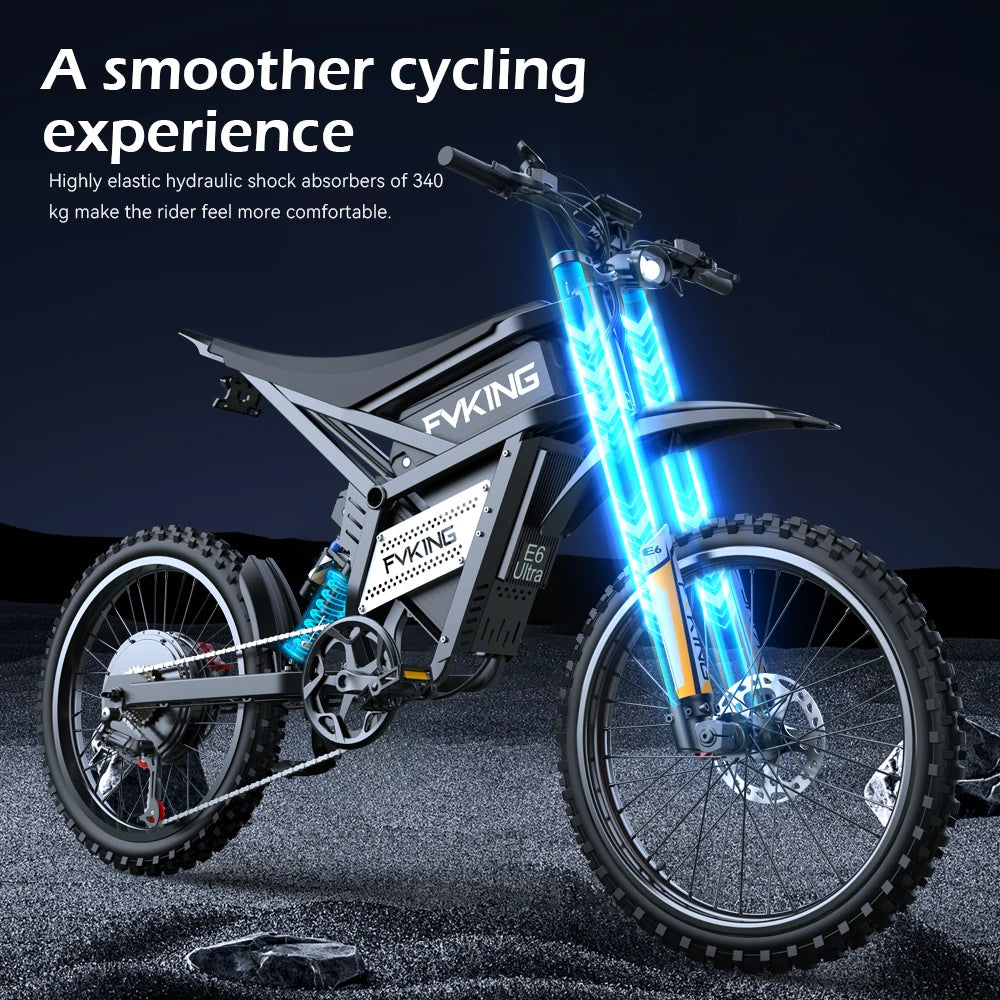 SLDBK E6 Ultra Electric Bike 6000W Peak Electric Dirt Bike 60V 30AH Battery 100km Speed 80Kmh Mountain Electric Motorcycle Adult