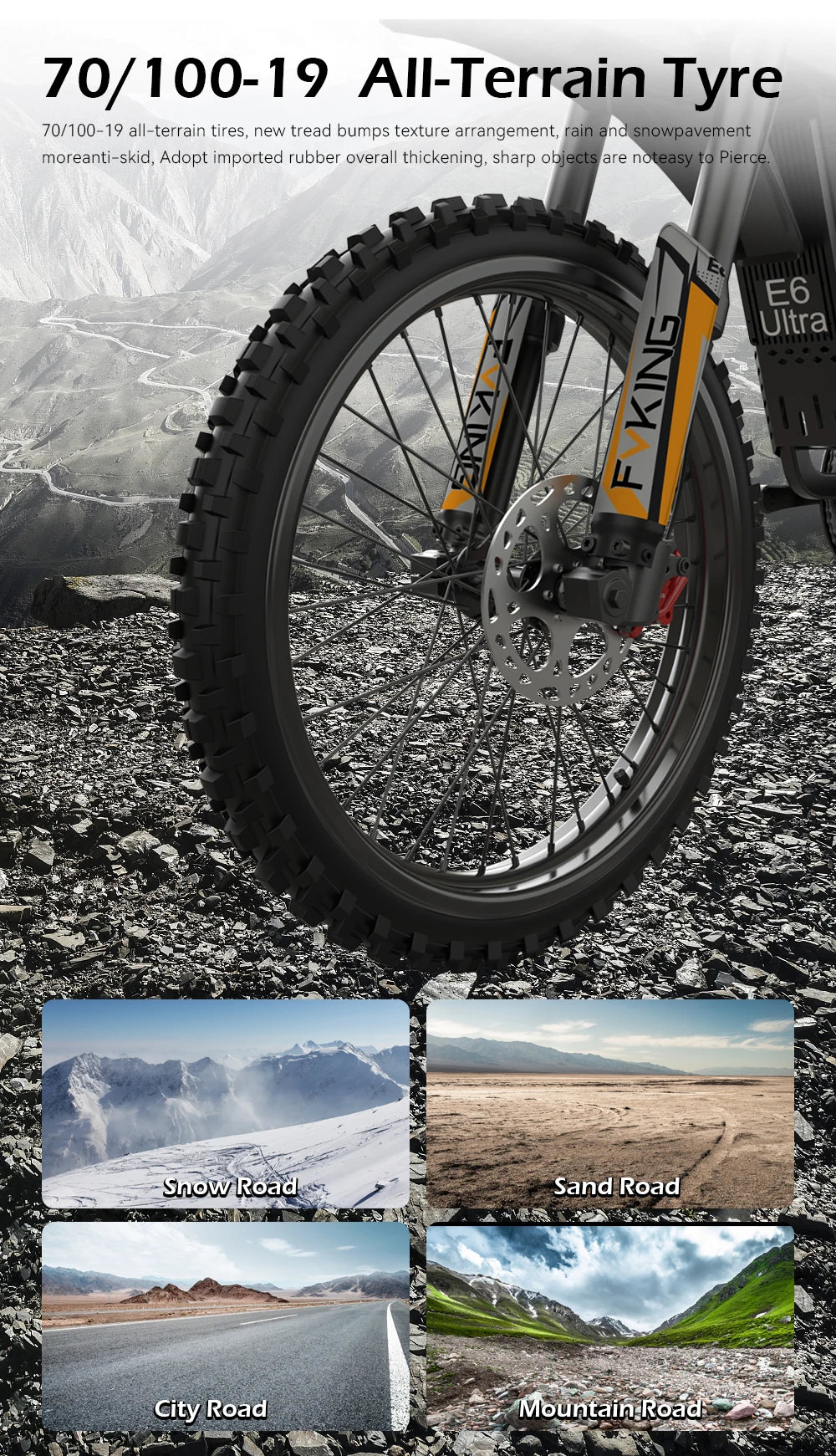 SLDBK E6 Ultra Electric Bike 6000W Peak Electric Dirt Bike 60V 30AH Battery 100km Speed 80Kmh Mountain Electric Motorcycle Adult