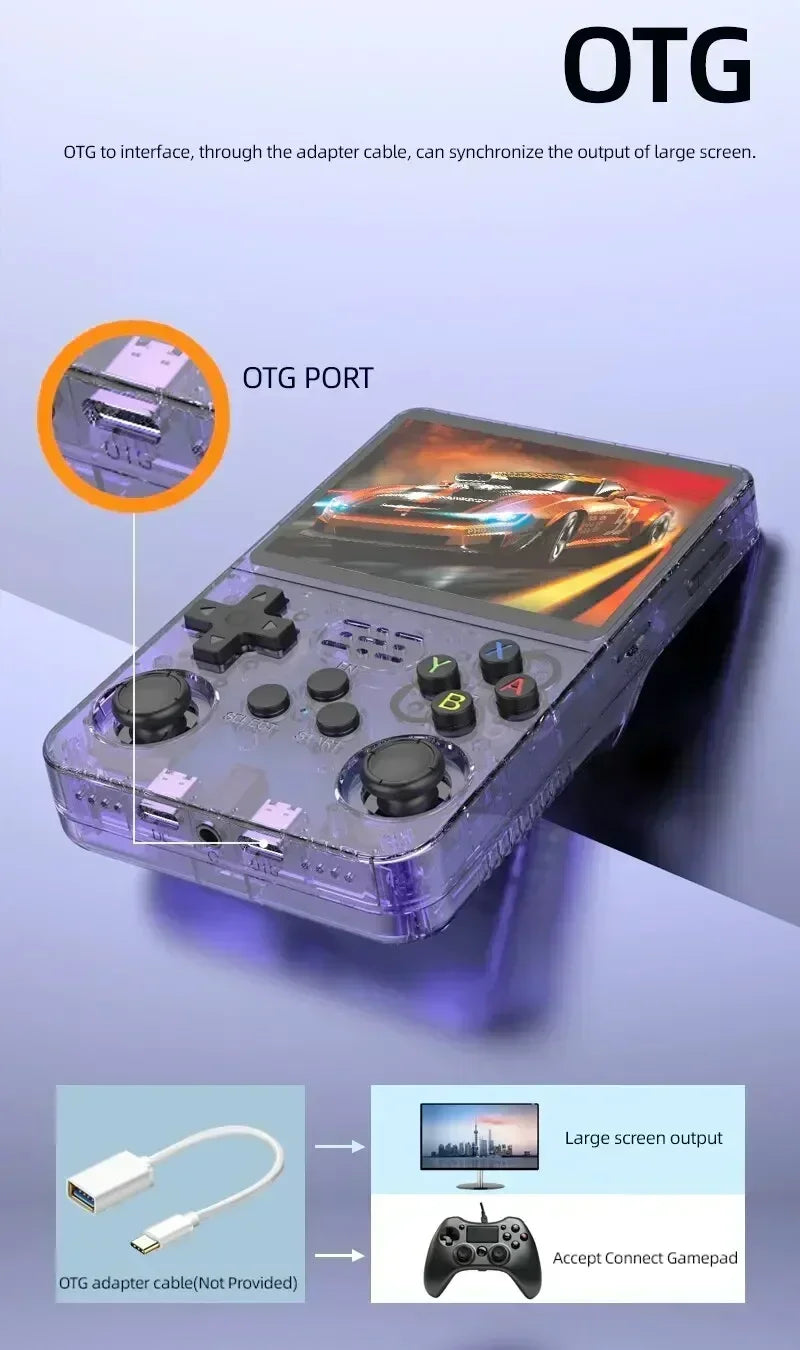 R36S ARKOS System Retro Handheld Game Console 3.5 Inch IPS Screen Classic Portable Video Player 128G Games Boy Gift