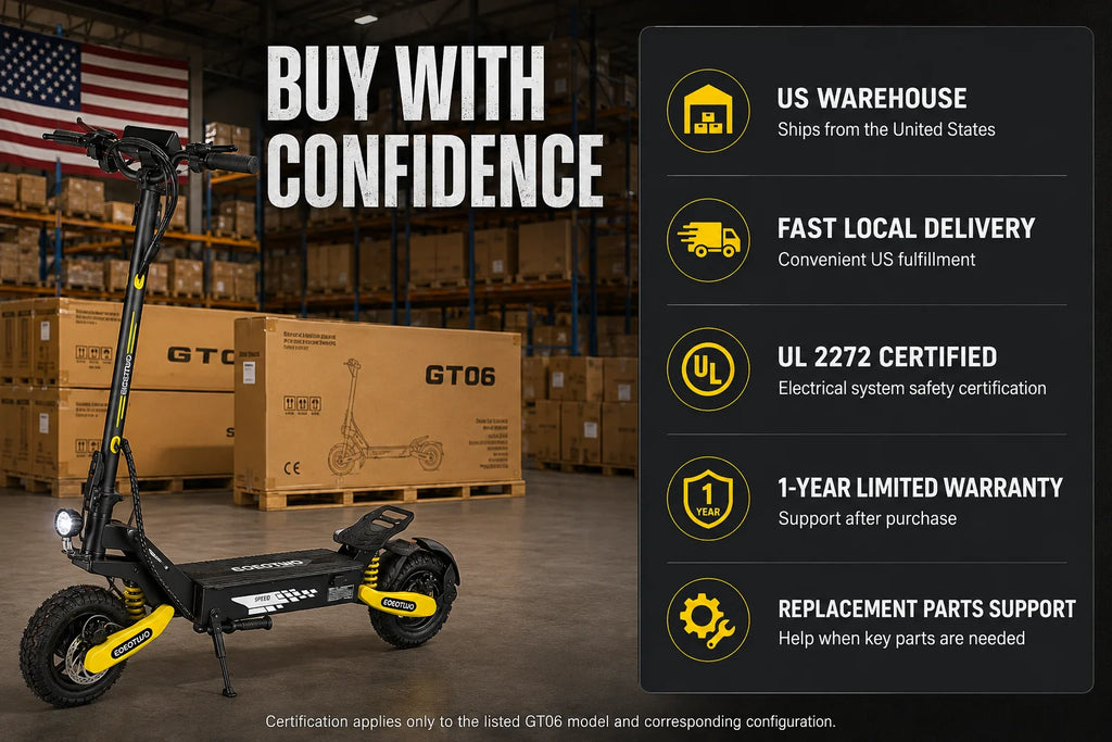 EOEOTWO 1200W Off Road Electric Scooter for Adults 48V Long Range E-Scooter 30MPH Fast Speed 11" Tubeless Tire Foldable Kick Scooter