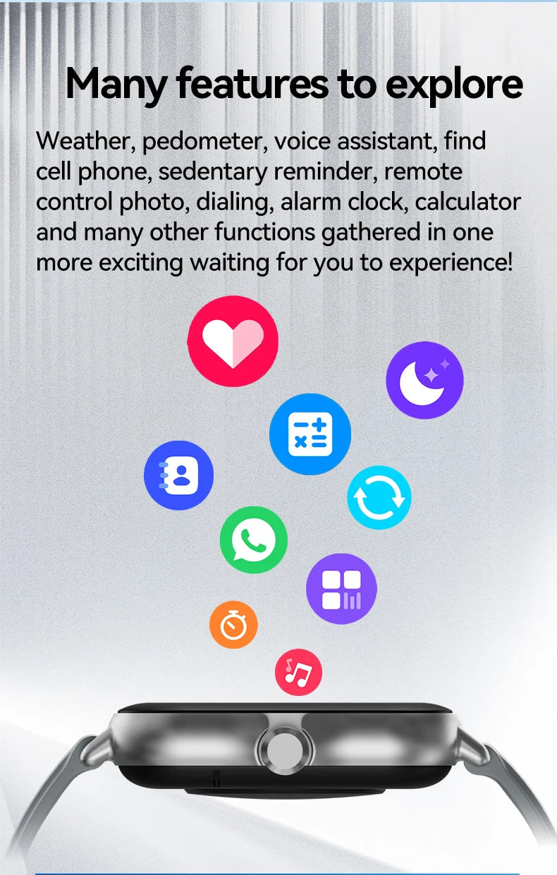 LAXASFIT New Smart Watch HD Display Answer Call Make Calls Message Preview Sport Modes Smartwatch DIY Dial Men Women