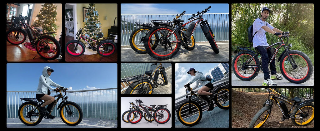 EOEOTWO 26" Fat Tire Electric Bike for Adults, 1000W Motor 1500W Peak, 48V 15Ah Battery, 34 MPH Max Speed, Up to 60 Miles Long Range