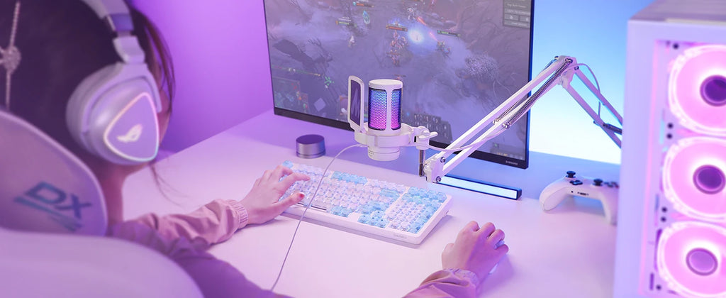 maono Gamerwave DGM20S USB Microphone Gaming Mic Condenser Mic RGB Mic Noise Canceling Mic with Mic Gain RGB Light One key mute