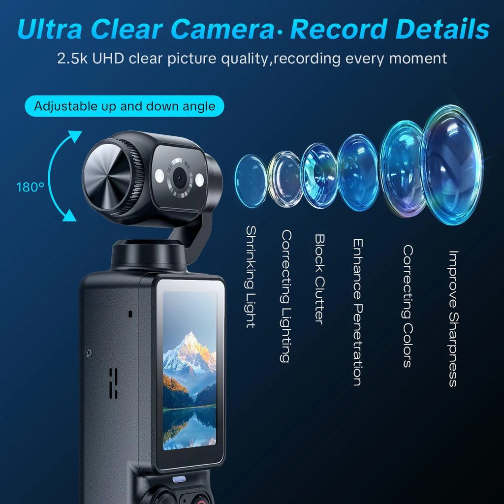 Portable Handheld Digital Camera, 1 Megapixel Resolution, 16x Digital Zoom, 2.5K Video Recording, 180° Rotating Lens, With Flash, Supports Night Shooting, Autofocus, Landscape/Portrait Modes, Supports 32GB Memory Cards, 2000