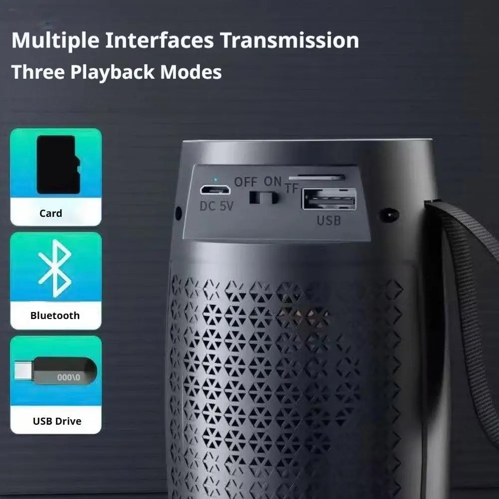 Portable Bluetooth Speaker With RGB LED Lights Subwoofer Wireless Soundbox Heavy Bass MP3 Music Player For Party