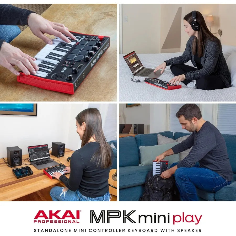 Akai MPK Mini Play MK3 Compact MIDI Keyboard Controller with Built-in Speaker and Integrated Sounds