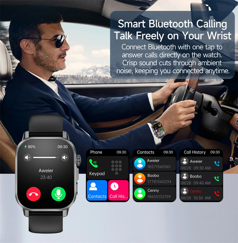 New Men Accurate Health Diagnosis ECG Smart Watch Blood Pressure Blood Oxygen Blood Fat Uric Acid Temp Bluetooth call Smartwatch