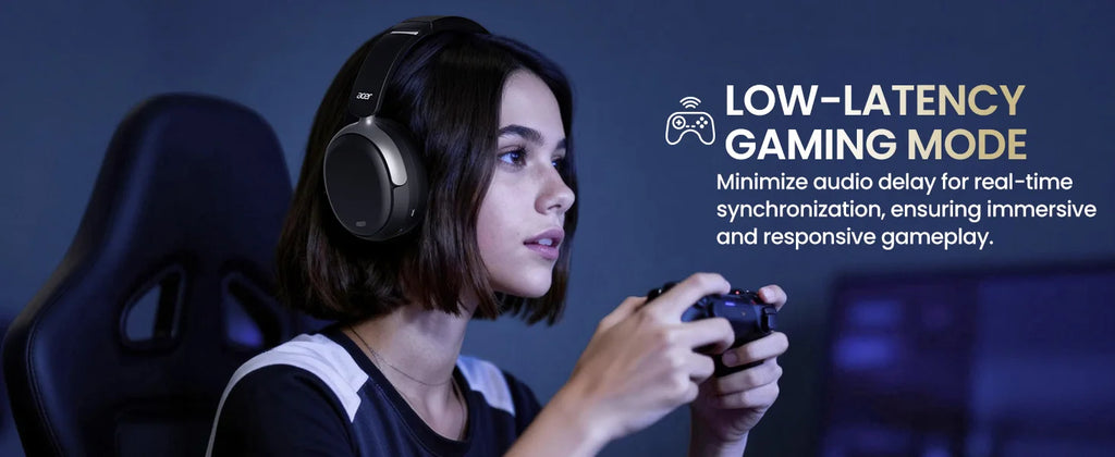 Acer ANC Wireless Headphone Noise Cancelling Hi-Res Spatial Audio Earphone Bluetooth Over Ear Headset 40mm Dynamic Driver OHR516