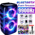 9900Hz Professional Large Bluetooth Speaker with Microphone, Portable Design, Featuring  Subwoofer Party Box, LED Lights, Compatible with BT/USB/TF/AUX/FM/TWS/MIC/EQ Functions, Professional Karaoke. Ideal Gift for Birthdays,