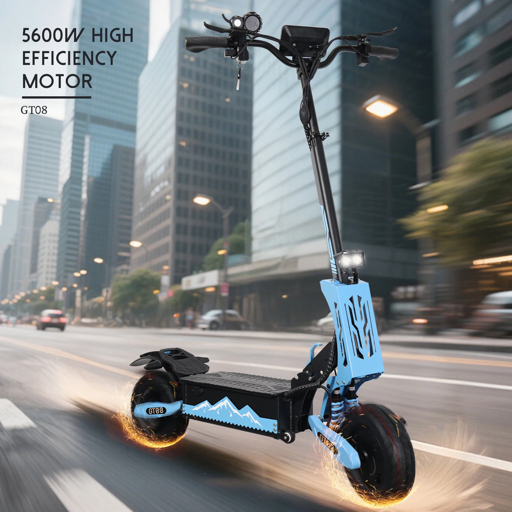 Arwibon 5600W Adult Electric Scooter Dual Motor Top Speed 46MPH, 60V27AH, 11-inch Off-Road Tires Sport Folding E-Scooter with Seat