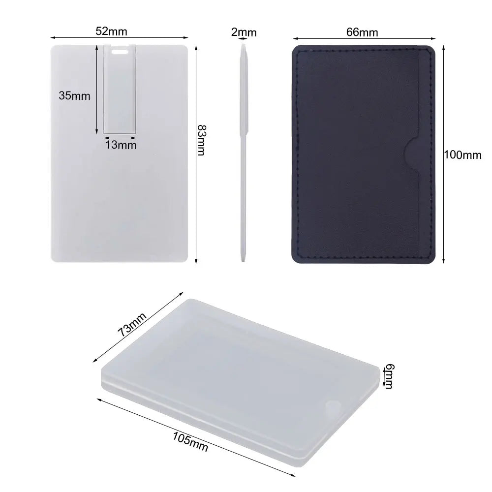 White Plastic Credit Card / Card Custom Logo Business Design Usb Flash Drive Stick 4GB 8GB 16GB 32GB (10pcs can print logo )