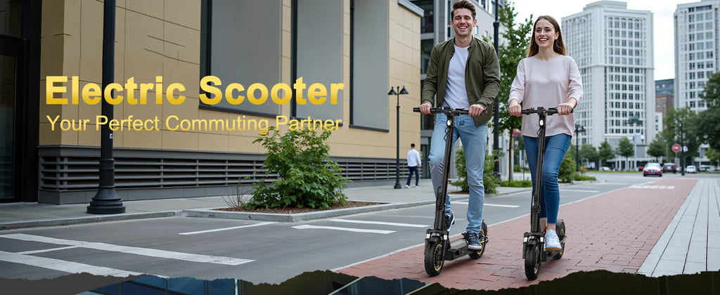 10'' Electric Scooter, 500W Powerful Motor & 22MPH Top Speed, 28 Miles Range, Folding E Scooter with Dual Braking for Teens and Adults Commuting