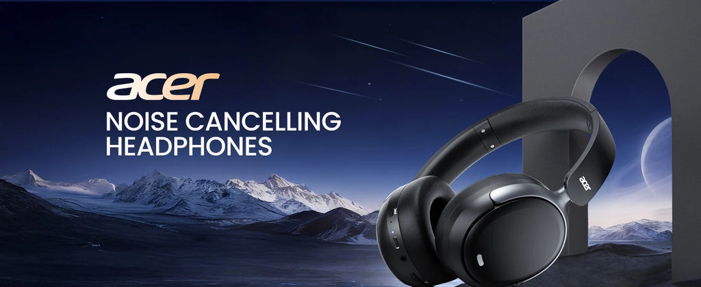 Acer ANC Wireless Headphone Noise Cancelling Hi-Res Spatial Audio Earphone Bluetooth Over Ear Headset 40mm Dynamic Driver OHR516